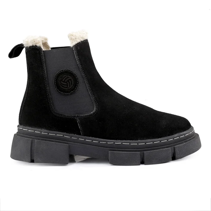Alpine Armor Chelsea Snow Boots with Suede and Fur